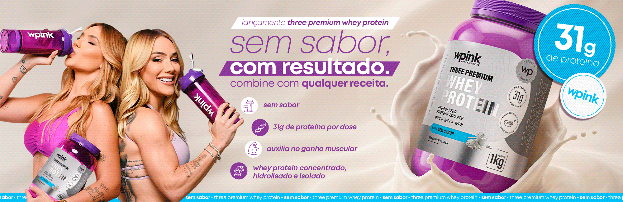 Lançamento Three Premium Whey Protein