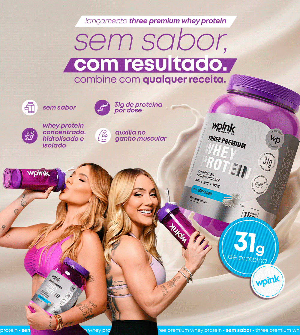 Lançamento Three Premium Whey Protein